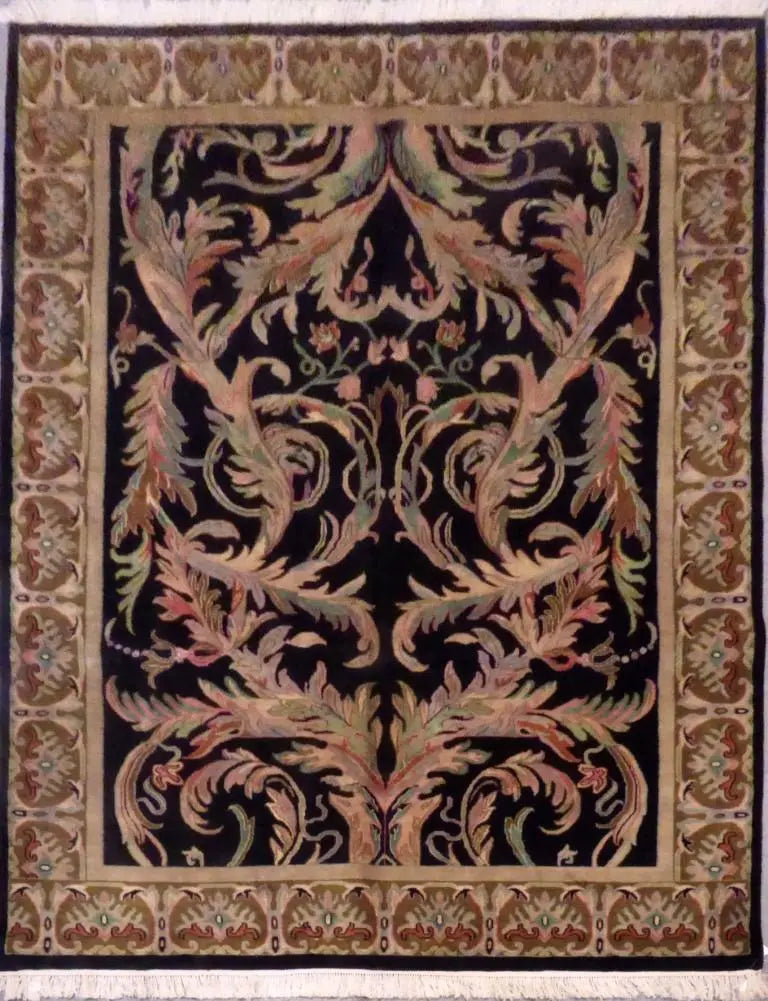 One Of The Kind Indian Hand-Knotted Rug 10'3" X 7'9''